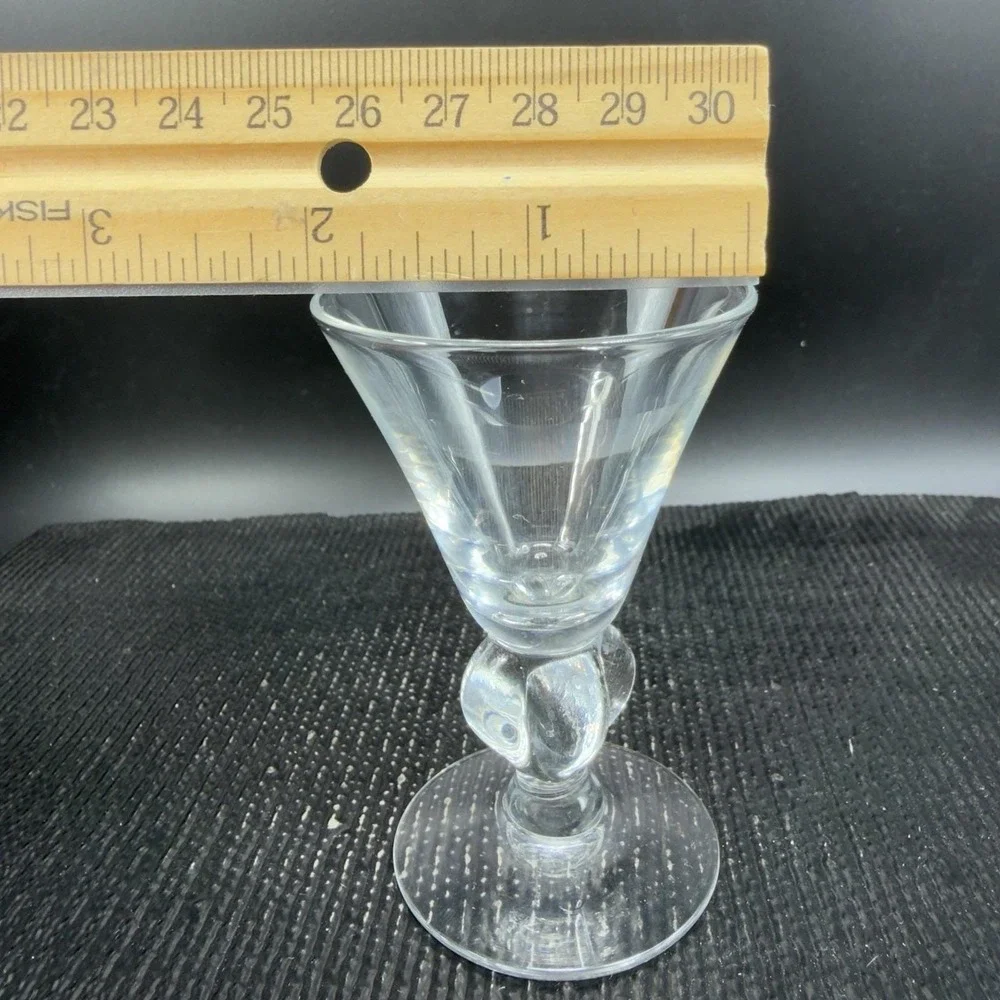 Vintage Seneca Ingrid Clear Elegant 3inch‎ Goblets Footed Cups Glasses Set 2